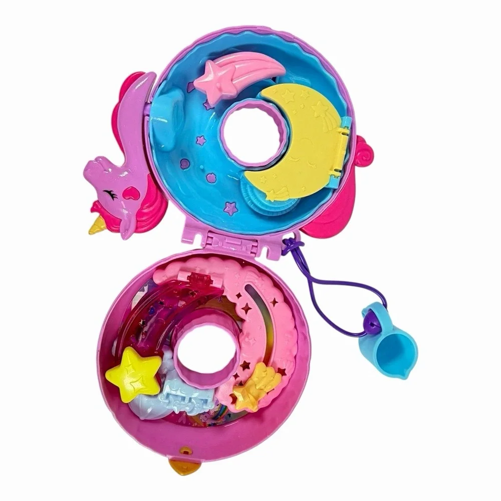 Polly Pocket Sparkle Cove Adventure Unicorn Floatie Compact Complete Set